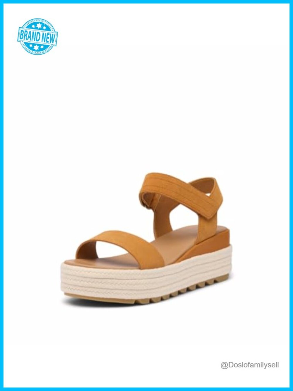 Suede Flatform Platform Sandals with Ankle Strap